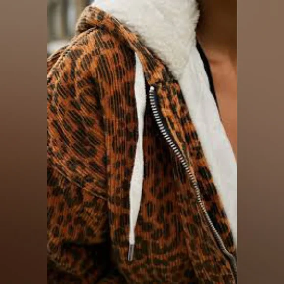 BDG Leopard Print Cord Skater Jacket - Picture 4 of 7